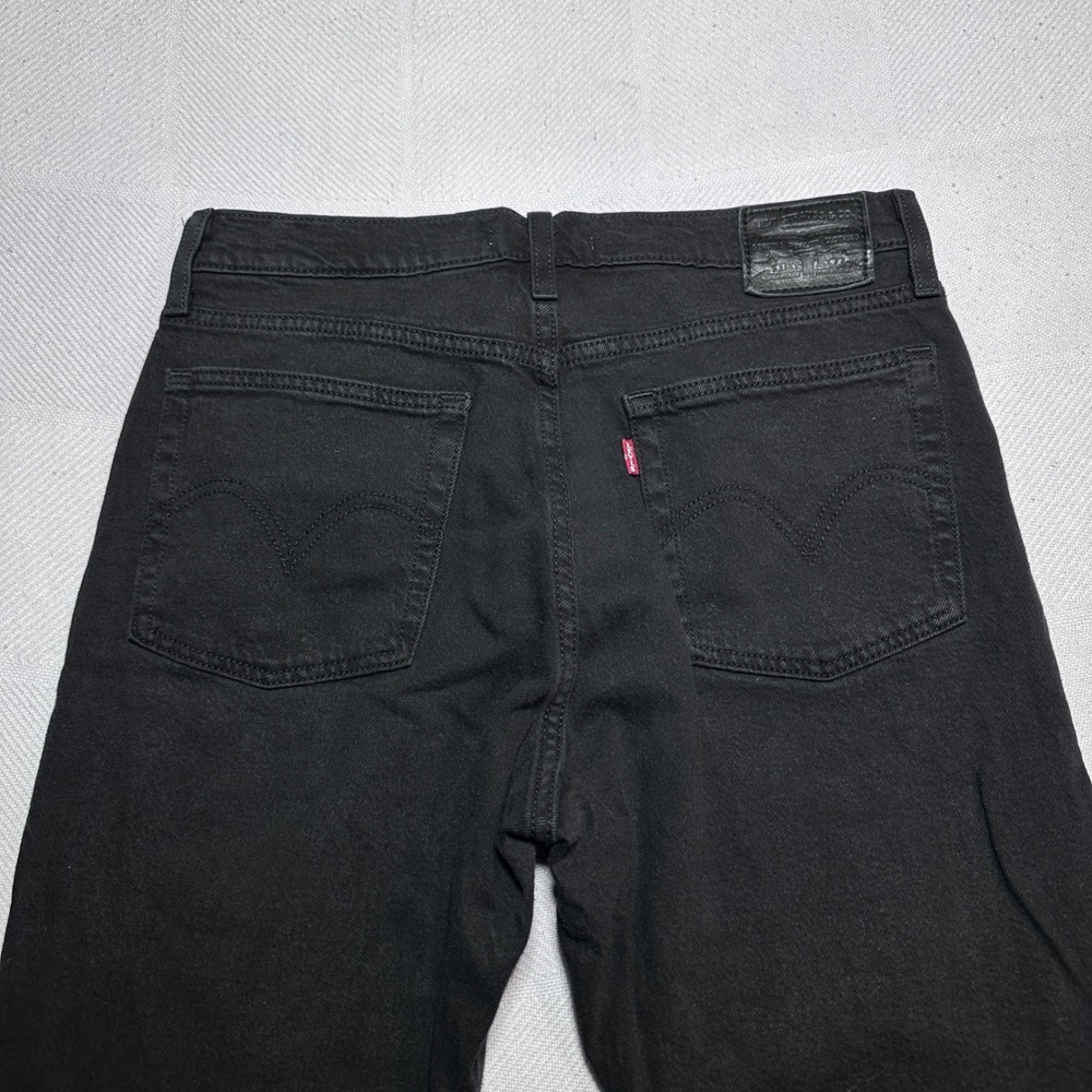 Levi's Wedgie Straight Jeans Womens 28 High Rise Button Fly Black Wash Denim - Picture 10 of 16